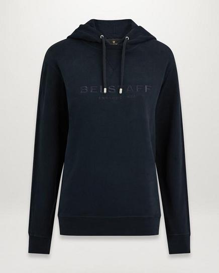 Sweat À Capuche Belstaff Femme Knox Noir Coton Polaire Soldes BW0531297